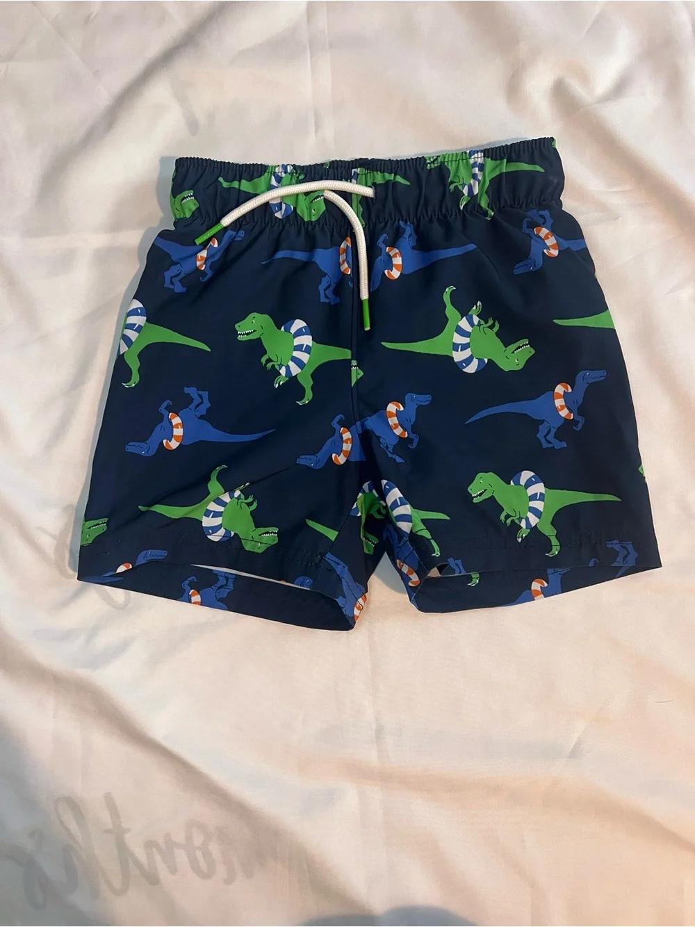 Old Navy Navy Swim Shorts with Green & Blue Dinosaur Print Size 2T